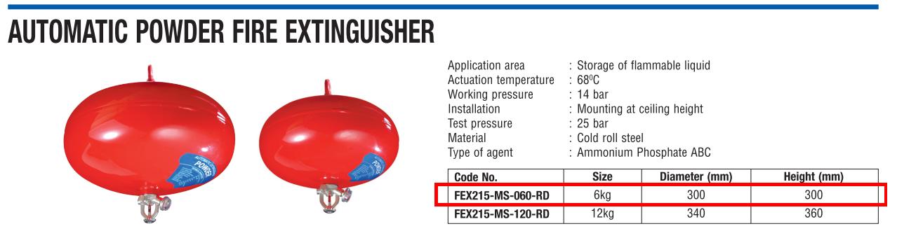 bình cầu chữa cháy SRI FEX215-MS-060-RD